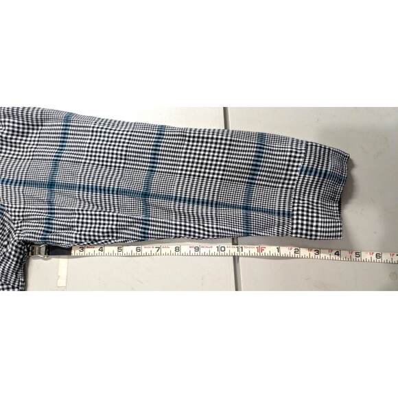 CJ Banks Women's 2X Green Plaid Long Sleeve Raylon Snap Button Pullover Shirt - Picture 3 of 8